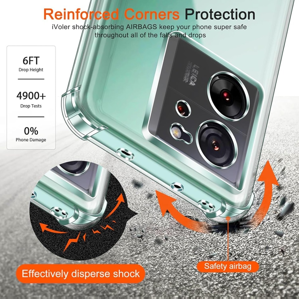 Husa pentru Xiaomi 13T / 13T Pro, SKYDDAR INNOVATION, Shockproof Clear din Silicon Slim, Transparenta, set cu sticker