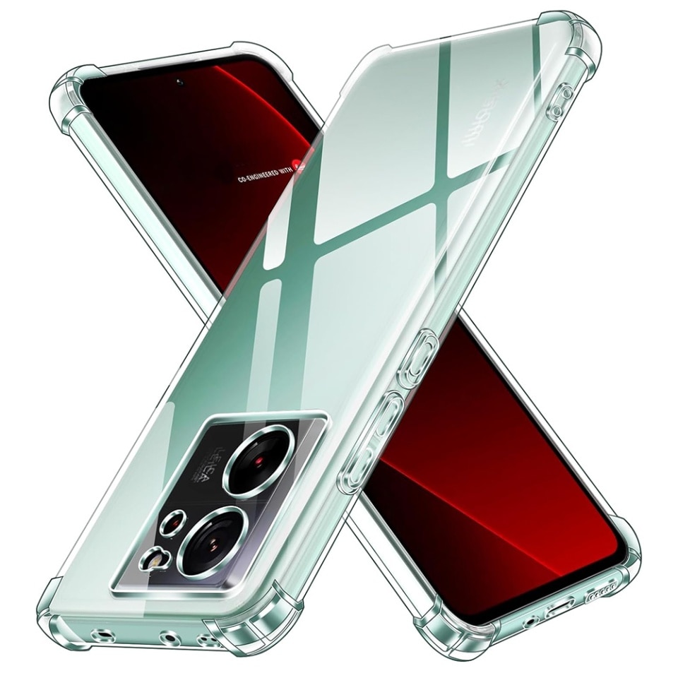 Husa pentru Xiaomi 13T / 13T Pro, SKYDDAR INNOVATION, Shockproof Clear din Silicon Slim, Transparenta, set cu sticker