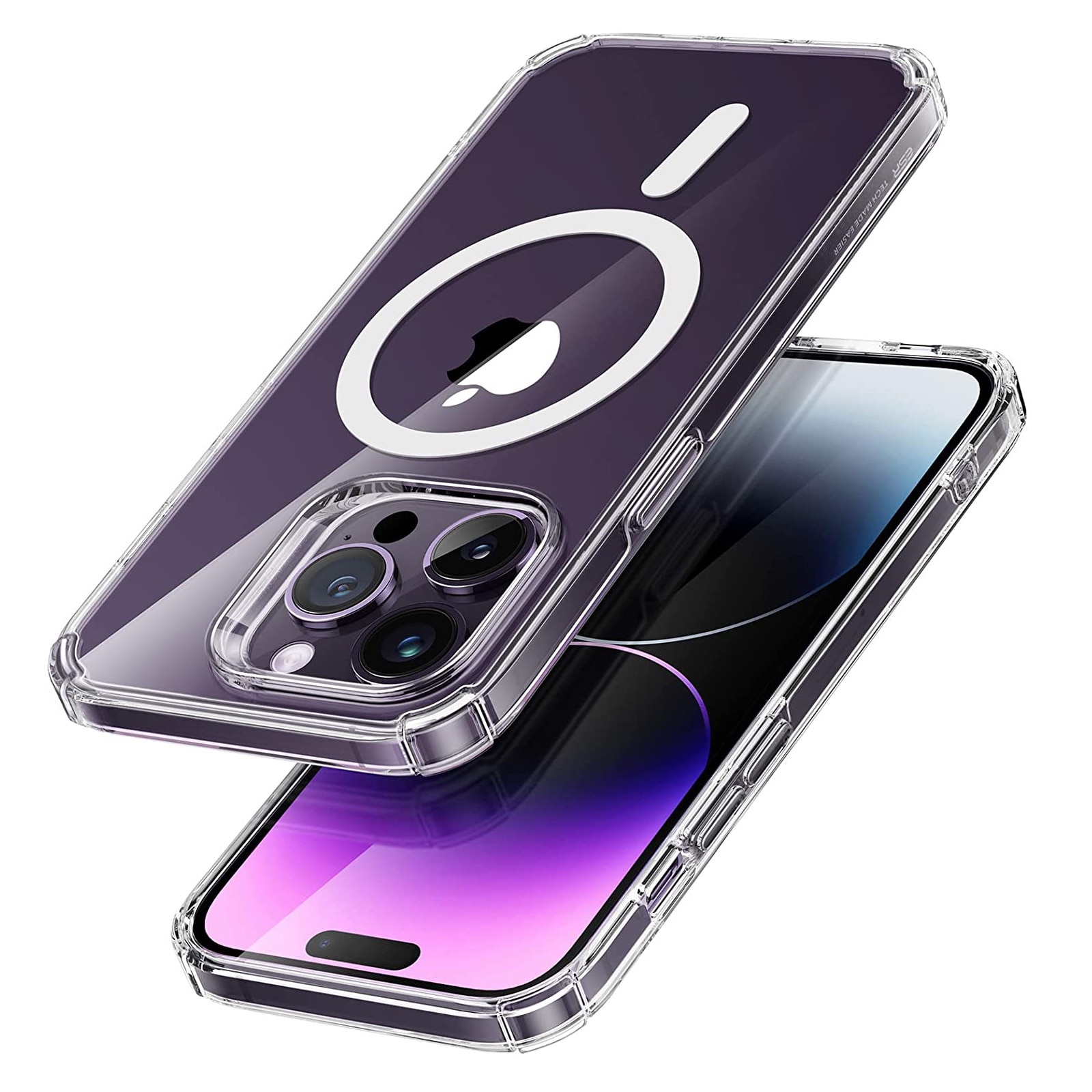 Husa de protectie Apple Clear Case pentru iPhone 14 Pro Max cu MagSafe, Zggzerg, Transparent
