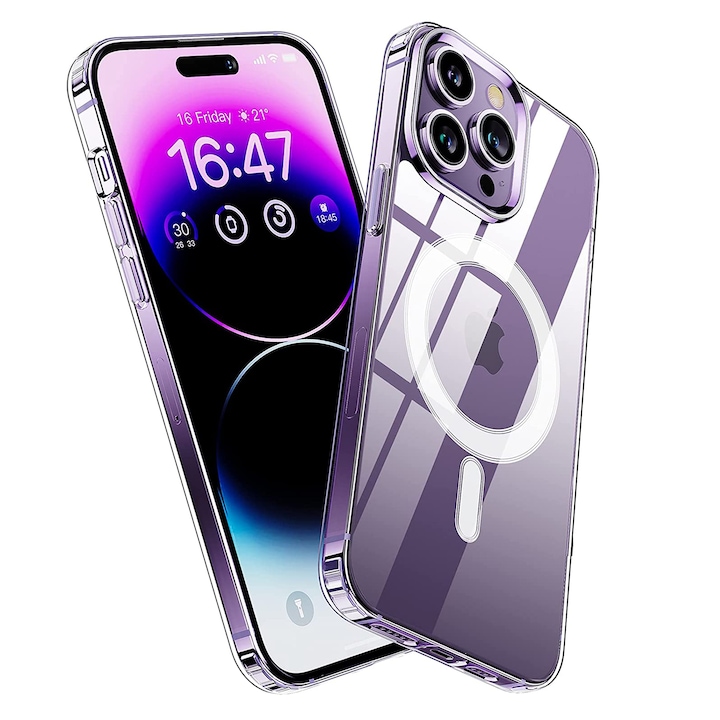 Husa de protectie Apple Clear Case pentru iPhone 14 Pro Max cu MagSafe, Zggzerg, Transparent