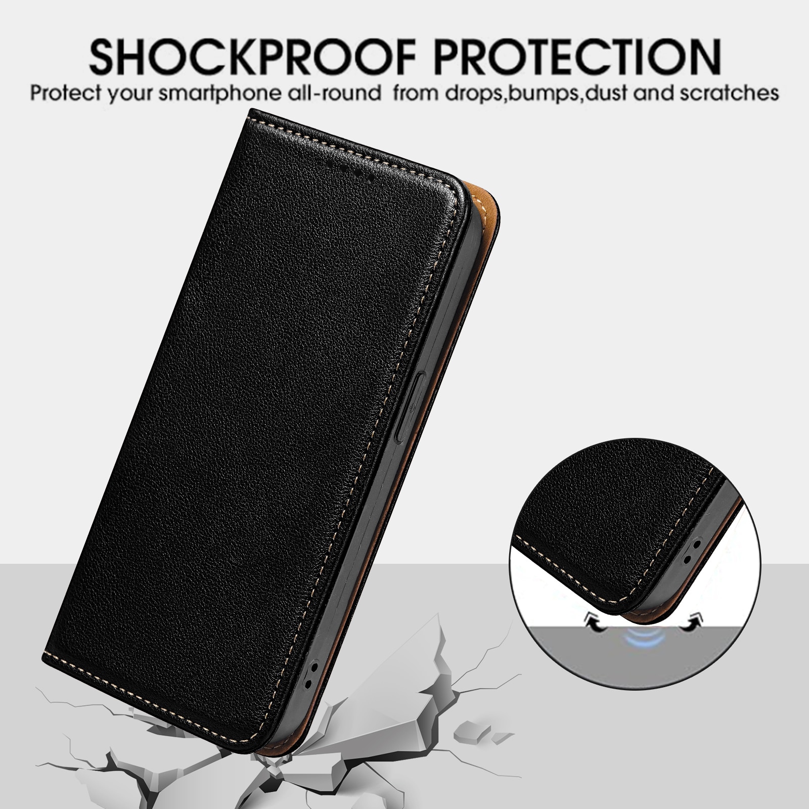 Husa pentru Samsung Galaxy S26, Omelivon, Leather Flip Cover, cu Portofel Interior, Functie de Stand si Inchidere Magnetica, Finisaje Premium, Antisoc, Negru
