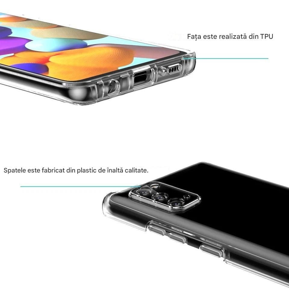 Husa 360 grade (Fata + Spate) pentru Samsung A06 Transparent
