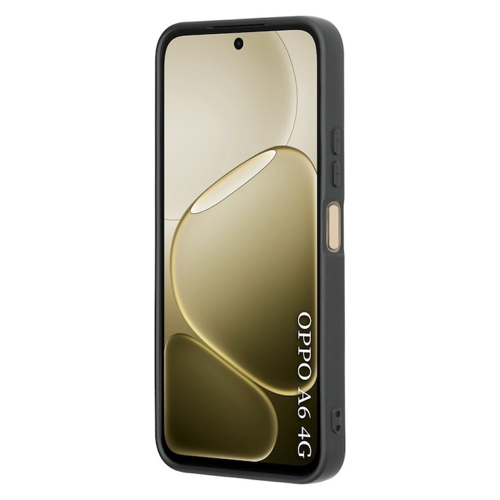 Husa Compatibila Oppo A6 4G Liquid Silicon Soft cu interior Textil. Negru