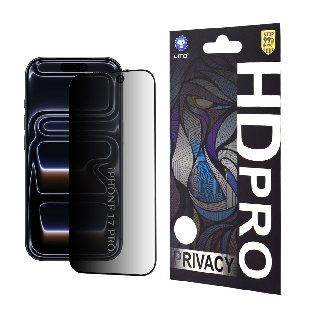 Folie de protectie Ecran Privacy Lito HD Pro pentru Apple iPhone 17 Pro Sticla Securizata Full Glue