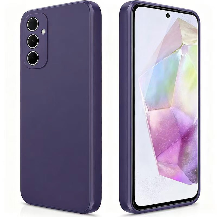Husa pentru Samsung Galaxy A55 OEMG® Silicon case, protectie militara, interior din microfibra-Violet inchis