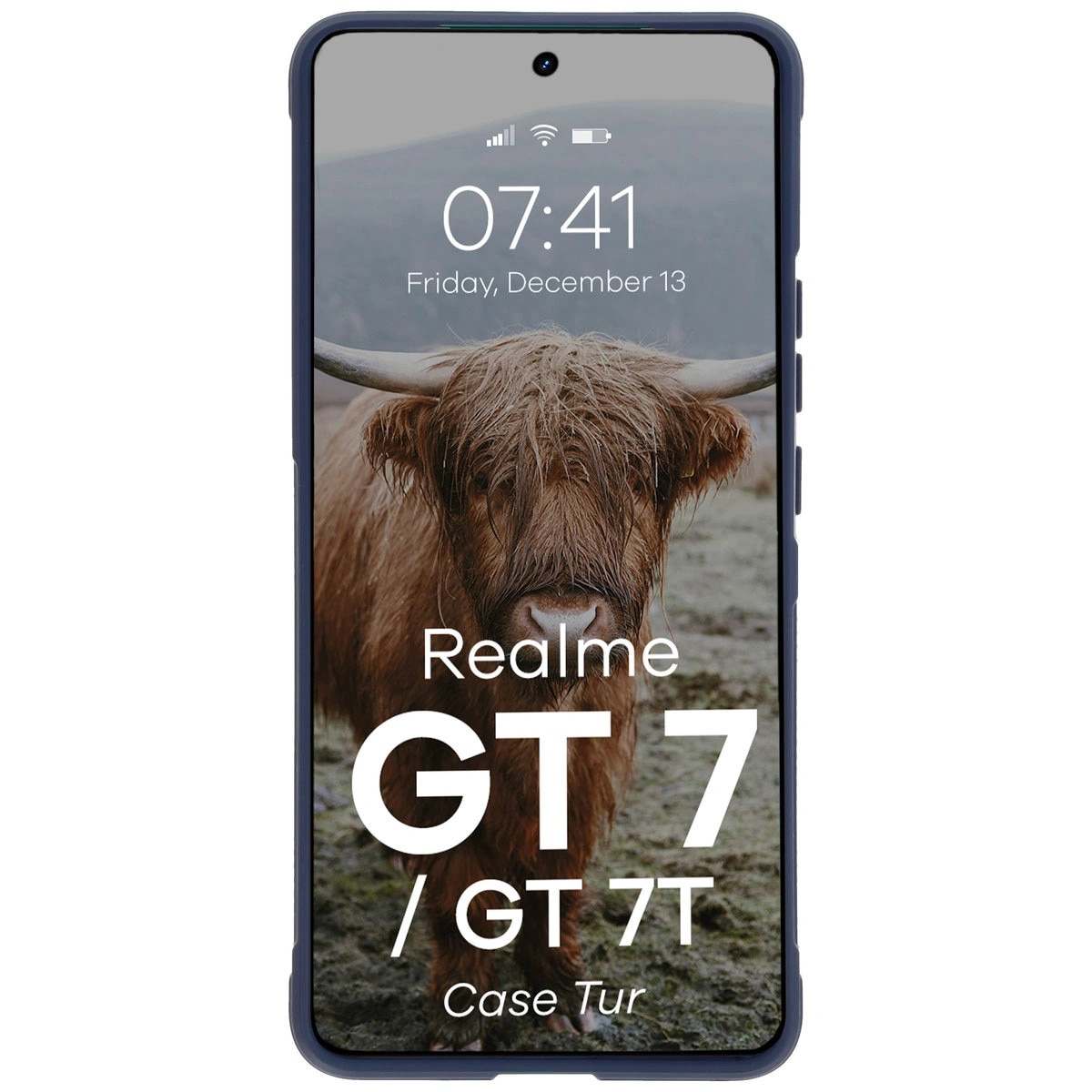 Husa Bizon Case Tur pentru Realme GT 7 / 7T, albastru inchis