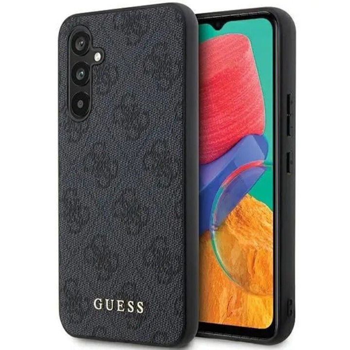 Carcasa Guess 4G Metal Gold Logo compatibila cu Samsung Galaxy S23 FE, Gri