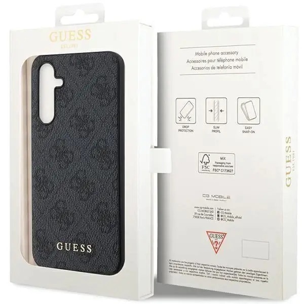 Carcasa Guess 4G Metal Gold Logo compatibila cu Samsung Galaxy S23 FE, Gri