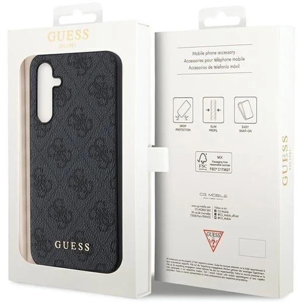 Carcasa Guess 4G Metal Gold Logo compatibila cu Samsung Galaxy S23 FE, Gri