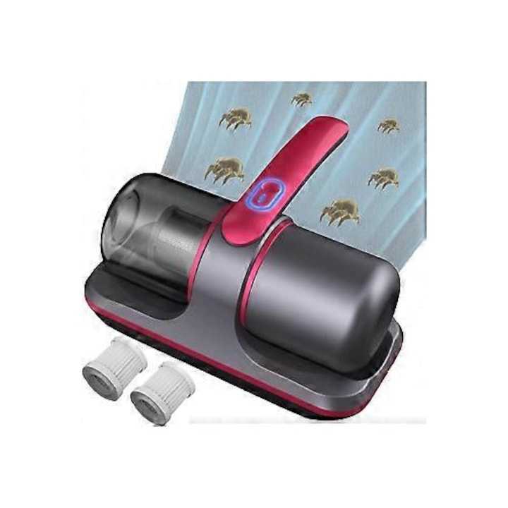 Aspirator portabil pentru acarieni, putere mare, filtru HEPA, violet, 0.25l