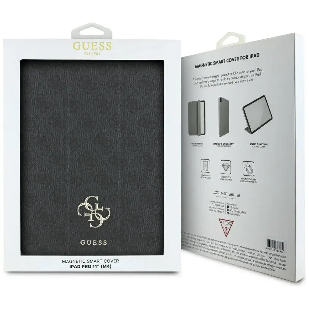 Husa pentru iPad Pro 11 (2024) - Guess Magnetic 4G Big Logo (GUFC11PM24PS4SGK) - Black