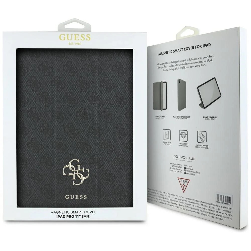 Husa pentru iPad Pro 11 (2024) - Guess Magnetic 4G Big Logo (GUFC11PM24PS4SGK) - Black