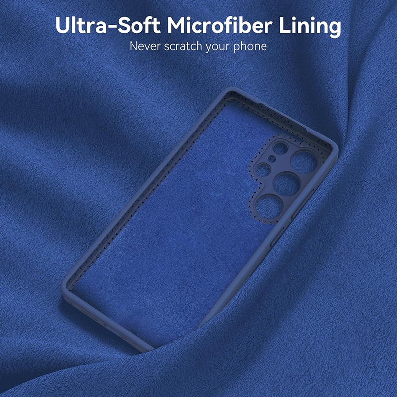 Husa pentru Samsung Galaxy S26 Ultra OEMG®, Husa din silicon lichid premium, Protectie Camera, Anti-soc, Interior Microfibra, 6.9", Albastru inchis
