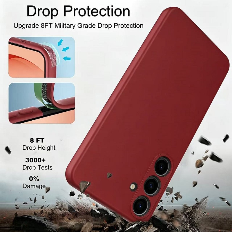 Husa pentru Samsung Galaxy A17/Galaxy A18 OEMG® Silicon case, protectie militara, interior din microfibra-Rosu corai