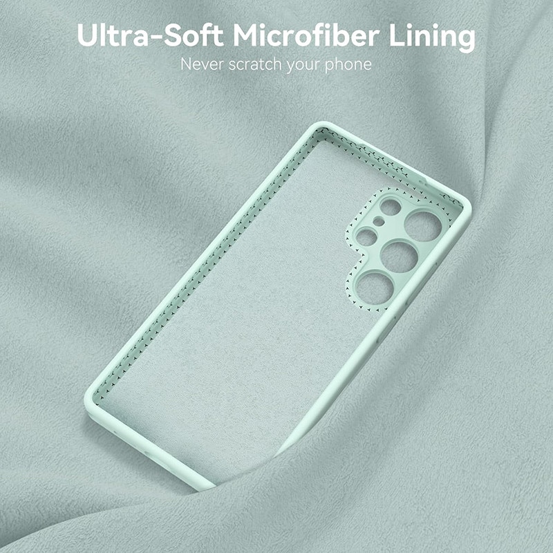 Husa pentru Samsung Galaxy S26 Ultra OEMG®, Husa din silicon lichid premium, Protectie Camera, Anti-soc, Interior Microfibra, 6.9", Verde menta