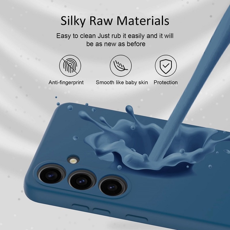 Husa pentru Samsung Galaxy A57 OEMG® Silicon case, protectie militara, interior din microfibra-albastru inchis