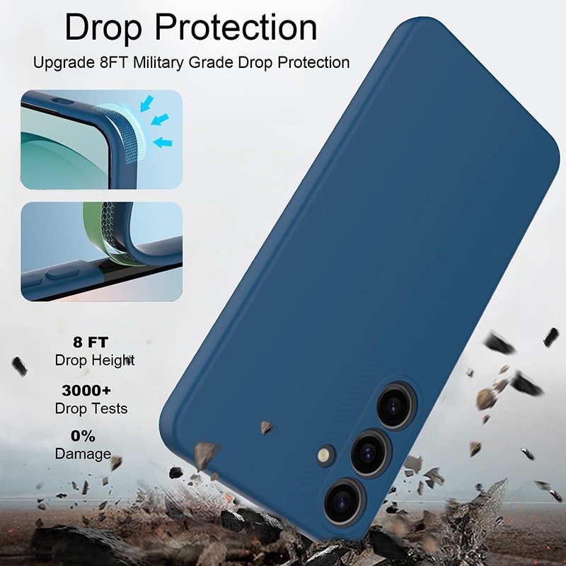 Husa pentru Samsung Galaxy A57 OEMG® Silicon case, protectie militara, interior din microfibra-albastru inchis