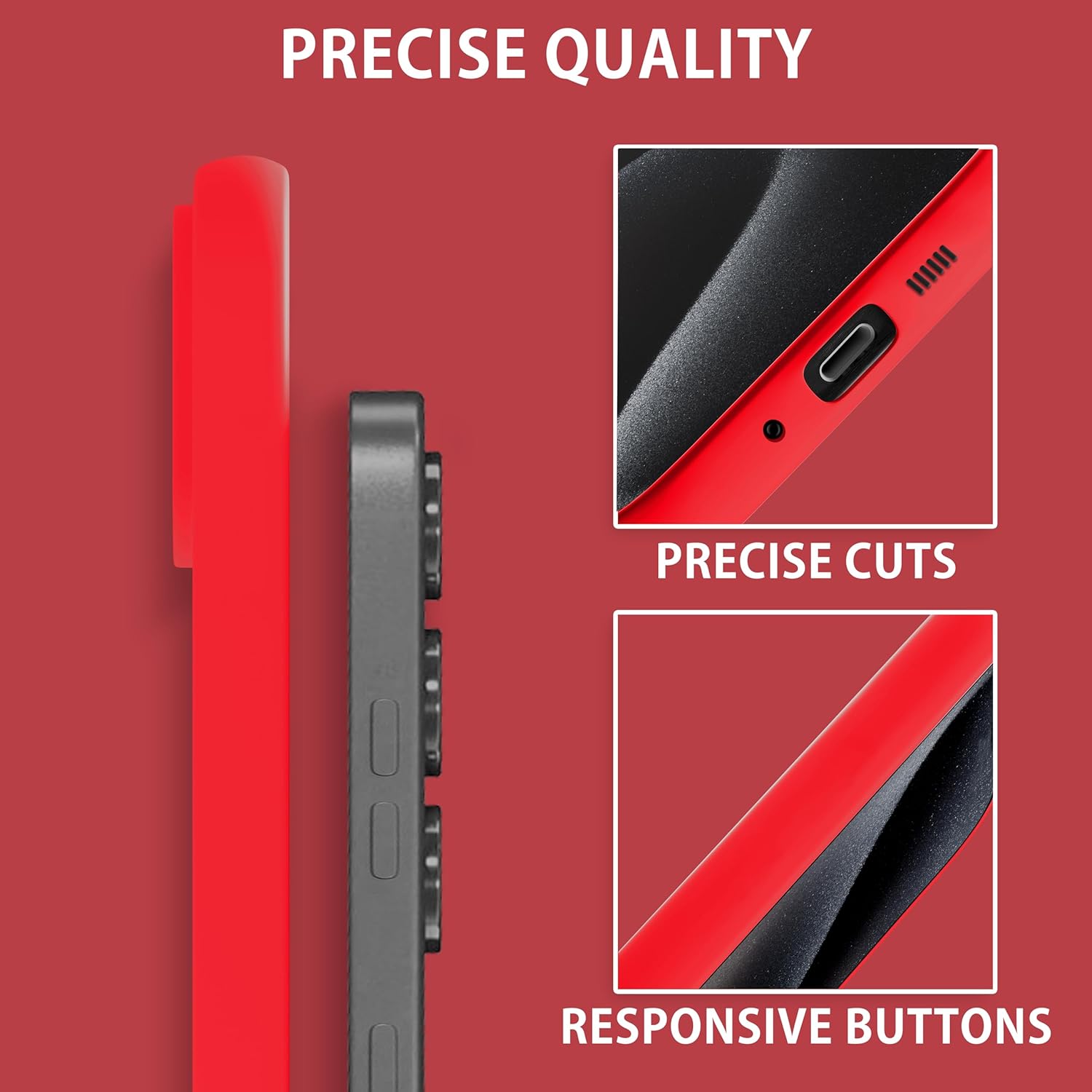 Husa Compatibila Samsung Galaxy A56 Liquid Silicon Soft cu interior Textil. Rosu