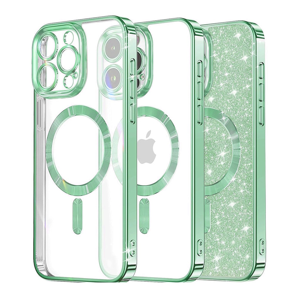 Carcasa Techsuit Luxury Glitter MagSafe pentru iPhone 14 Pro, TPU, Verde Deschis