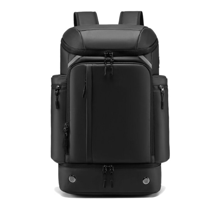 Rucsac laptop 15,6'', K&M, compartiment pentru tableta 10'', impermeabil, negru, 55x35x17cm