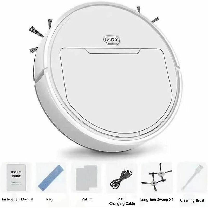 Aspirator robot K0403-emagCJ-44687, 3-in-1 (aspirare, maturare, mop), incarcare USB, evitare automata a obstacolelor, anti-cadere, alb
