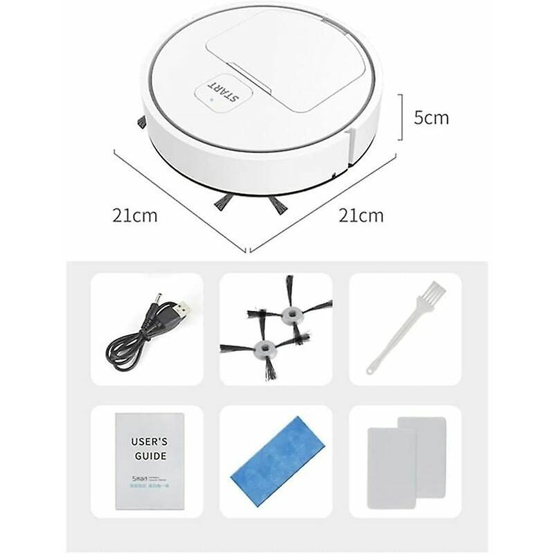 Aspirator robot K0403-emagCJ-44687, 3-in-1 (aspirare, maturare, mop), incarcare USB, evitare automata a obstacolelor, anti-cadere, alb