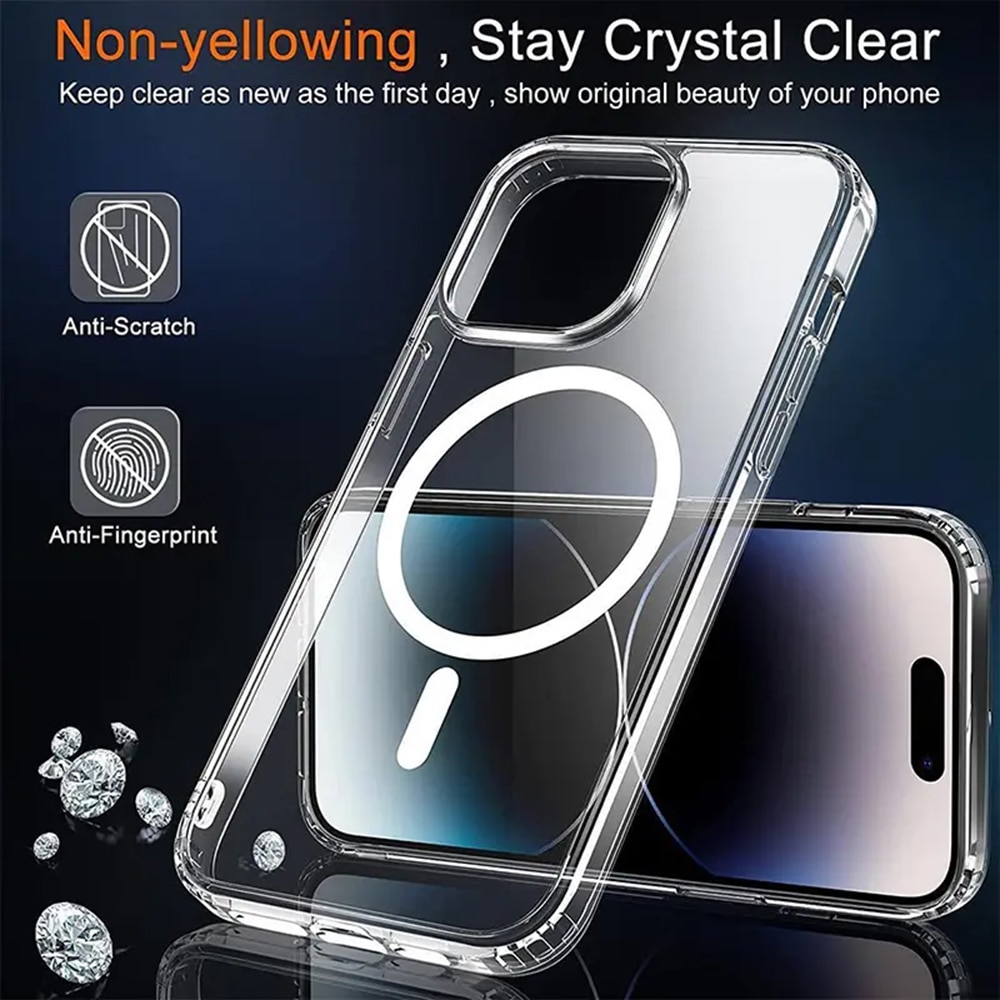 Husa de Protectie RAO Compatibila cu Apple iPhone 14 Pro Max, din Policarbonat, Compatibila MagSafe, Transparent