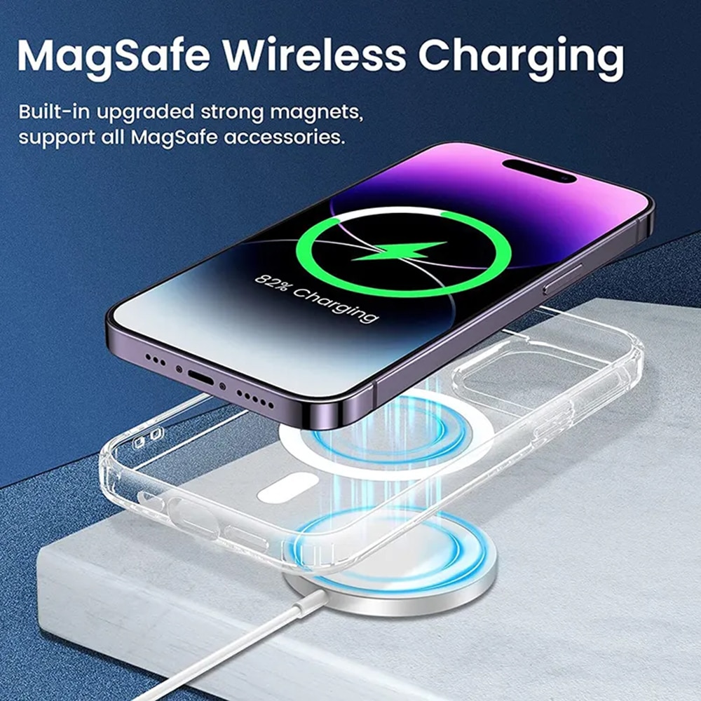 Husa de Protectie RAO Compatibila cu Apple iPhone 14 Pro Max, din Policarbonat, Compatibila MagSafe, Transparent