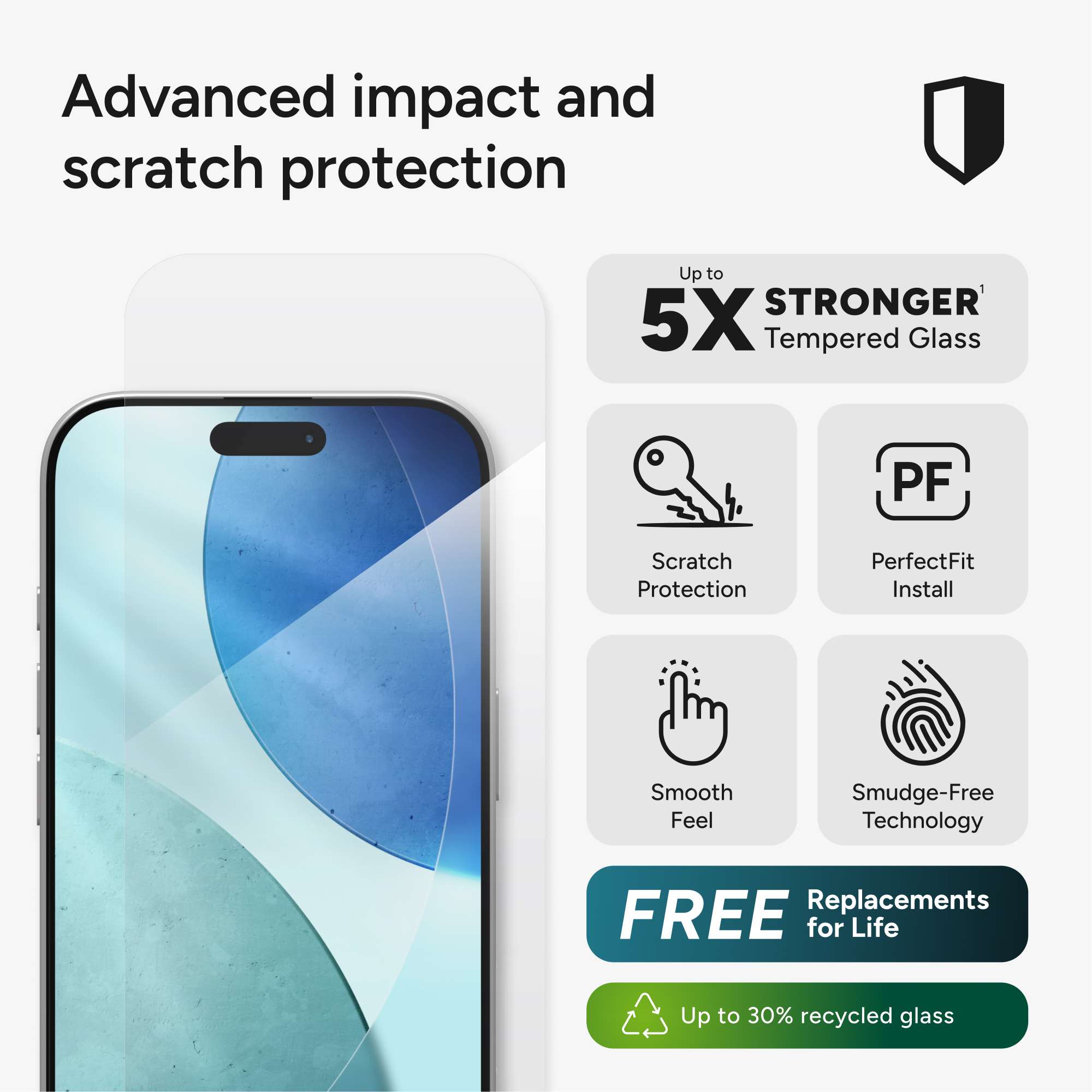 Folie sticla securizata ZAGG Invisibleshield Glass Elite compatibila cu iPhone 17, Transparent