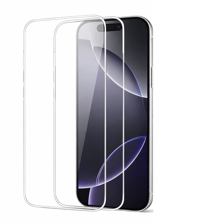 Folie Sticla Securizata pentru iPhone 14 Pro [2 Bucati] HCT STYLE®, Protectie Ecran Anti-Zgarieturi [6.1 Inch], cu Servetele de Unica Folosinta