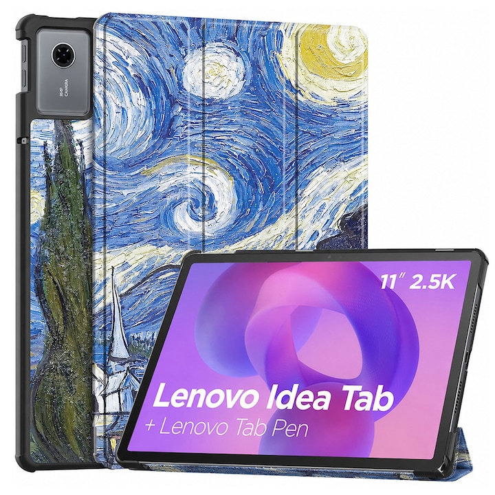 Husa pentru Lenovo Idea Tab 11 Lightweight Slim, tip stand, functie sleep/wake-up si inchidere magnetica, protectie 360 - Starry Night