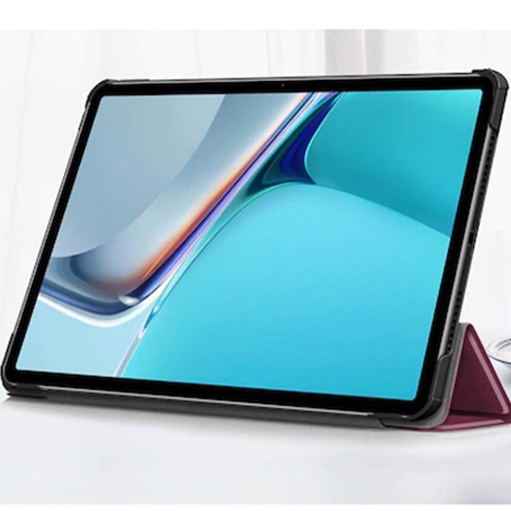 Husa compatibila cu Lenovo Tab M10 Plus 3rd Gen TB-125F / TB-128F, Tip carte, Bounce Comando, Protectie completa, Stand, Visiniu