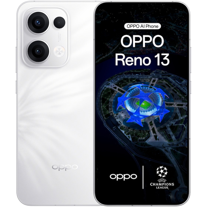 RESIGILAT: Telefon mobil OPPO Reno13, Dual SIM, 12GB RAM, 256GB, 5G, Plume White
