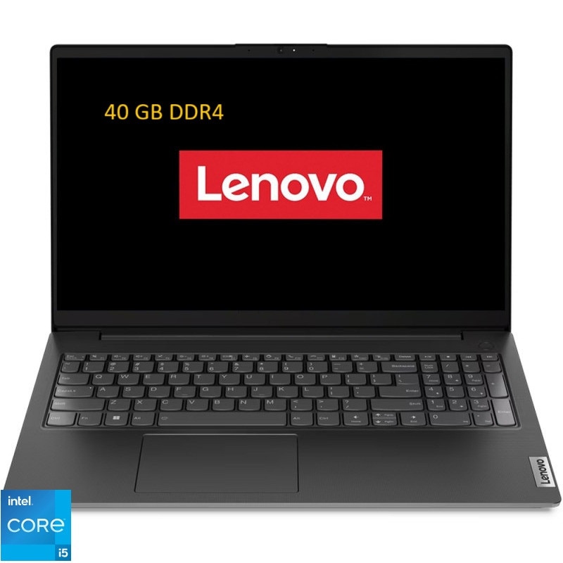 Laptop Lenovo cu procesor Intel® Core™ i5-13420H pana la 4.6GHz, 15.6" FHD, IPS, 40GB DDR4, 8 TB SSD, Intel® UHD Graphics, No OS, Black granite