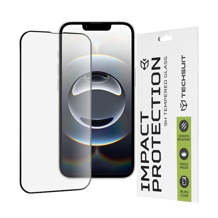 Folie telefon Techsuit Full Cover Antisoc Negru pentru iPhone 16e/17e