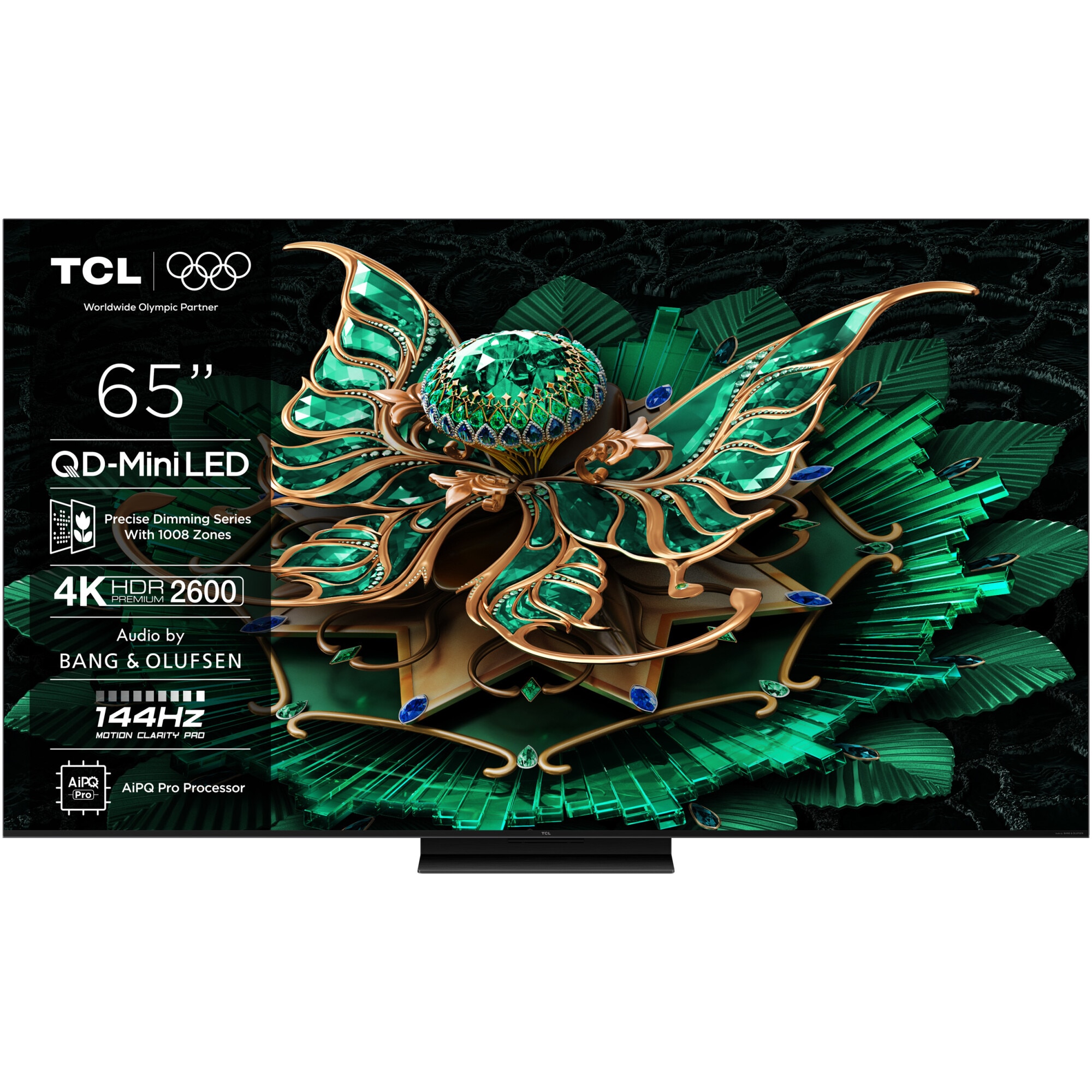 Televizor TCL QD-MiniLed 65C7K, 164 cm, Smart Google TV, 4K Ultra HD, 100Hz, Sunet Bang & Olufsen, Clasa F