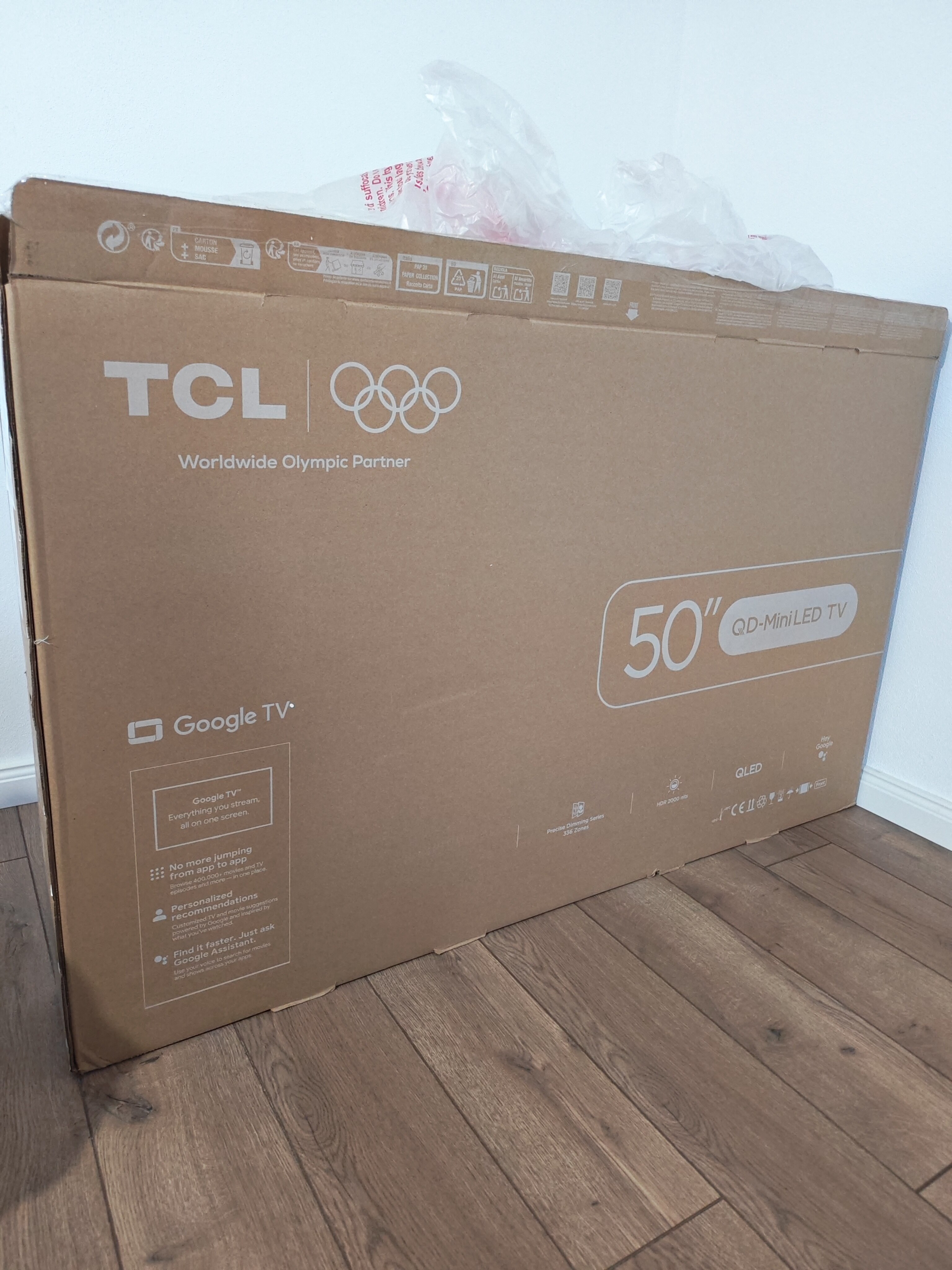 Televizor TCL QD-MiniLed 65C7K, 164 cm, Smart Google TV, 4K Ultra HD, 100Hz, Sunet Bang & Olufsen, Clasa F