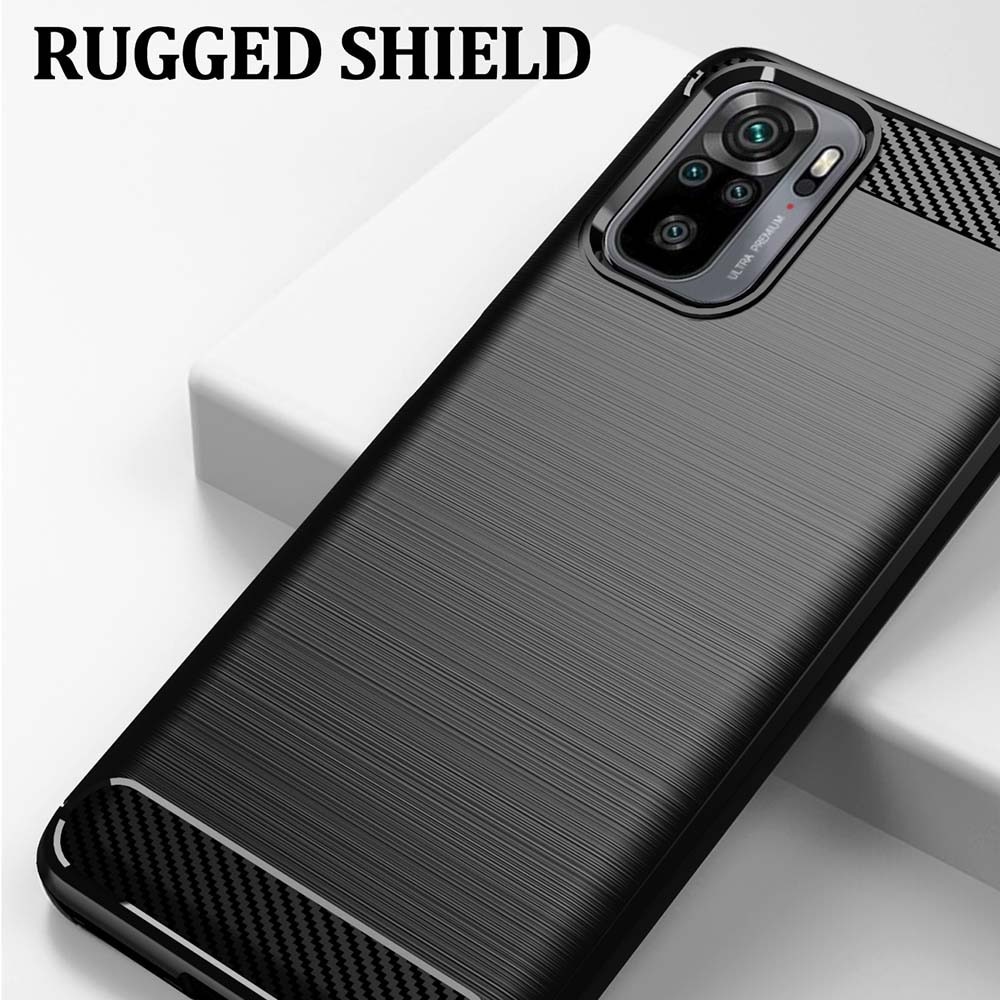 Husa de Protectie RAO Compatibila cu Xiaomi Redmi Note 10 4G / Redmi Note 10S / Poco M5s, din TPU, Rezistenta la Zgarieturi, Negru