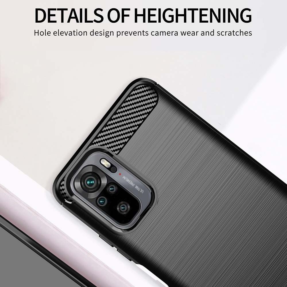 Husa de Protectie RAO Compatibila cu Xiaomi Redmi Note 10 4G / Redmi Note 10S / Poco M5s, din TPU, Rezistenta la Zgarieturi, Negru