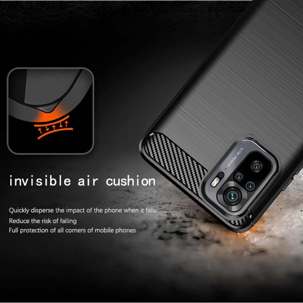 Husa de Protectie RAO Compatibila cu Xiaomi Redmi Note 10 4G / Redmi Note 10S / Poco M5s, din TPU, Rezistenta la Zgarieturi, Negru