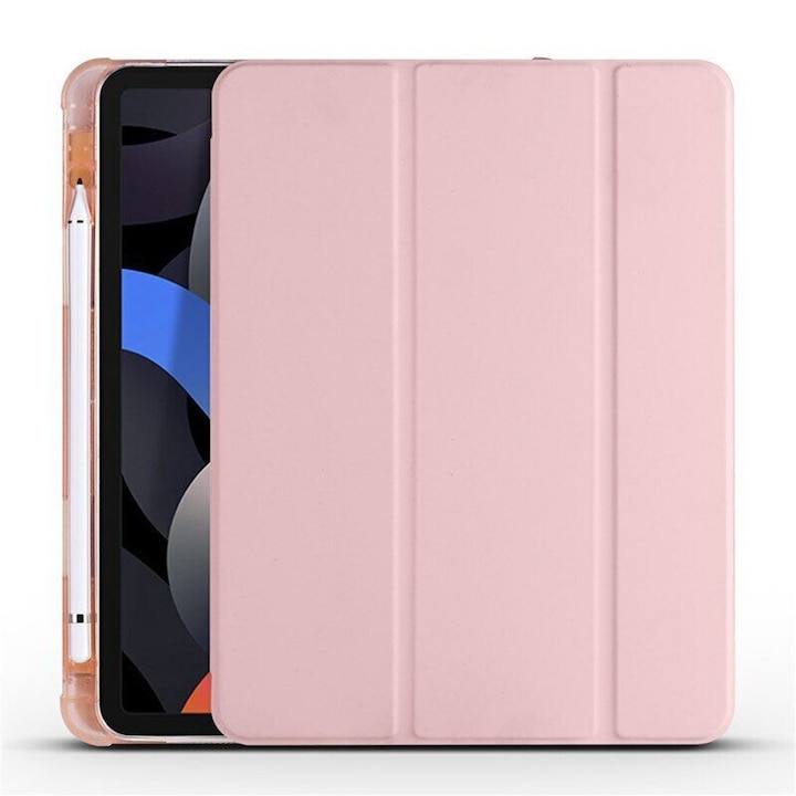 Husa compatibila cu Samsung Galaxy Tab S9 FE Plus, 12.4 inchi, Tip carte, Comando Tab Protect, Protectie completa, Functie Stand, Roz