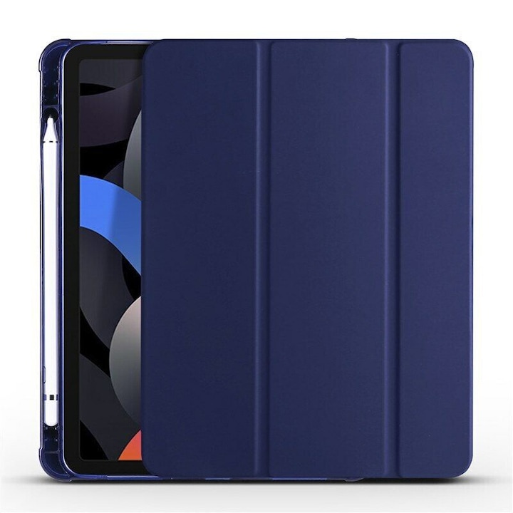 Husa compatibila cu Samsung Galaxy S9 Plus, 12.4 inchi, Tip carte, Comando Tab Protect, Protectie completa, Functie Stand, Albastru Inchis