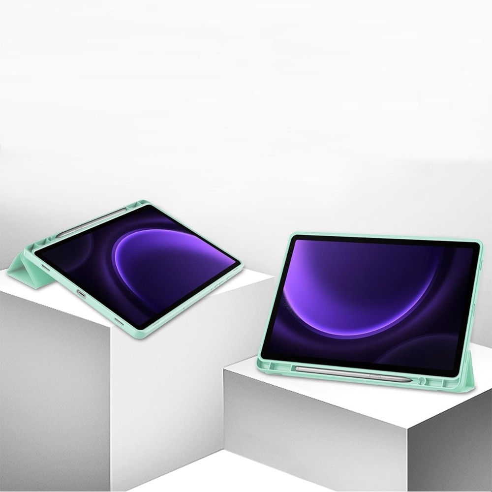 Husa compatibila cu Samsung Galaxy Tab A9, 8.7 inchi, Tip carte, Comando Tab Protect, Protectie completa, Functie Stand, Verde Deschis