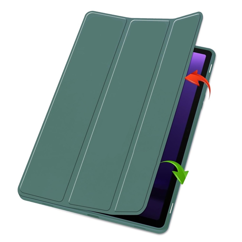 Husa compatibila cu Samsung Galaxy Tab A9 Plus, 11 inchi, Tip carte, Comando Tab Protect, Protectie completa, Functie Stand, Verde Inchis