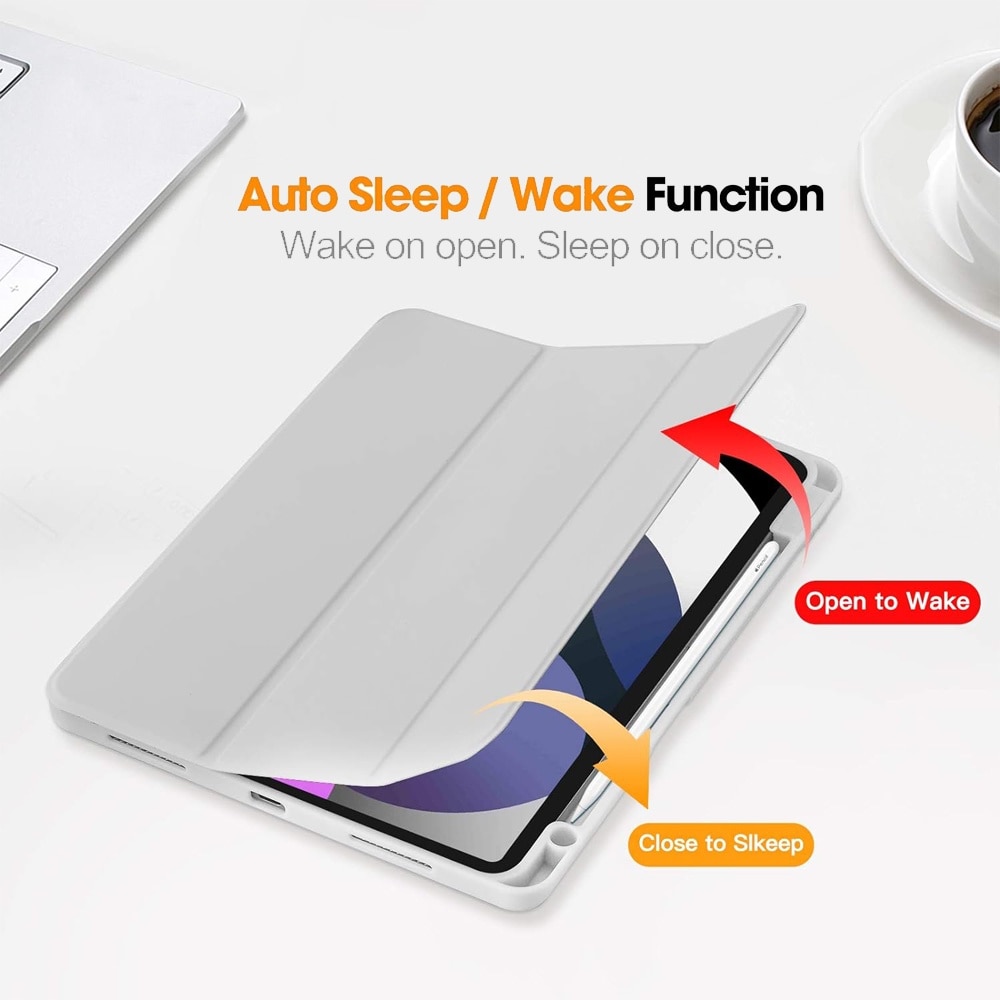 Husa compatibila cu Samsung Galaxy Tab A9 Plus, 11 inchi, Tip carte, Comando Smart Protect, Protectie completa, Functie Wake & Sleep, Configurare Tip Stand, Gri