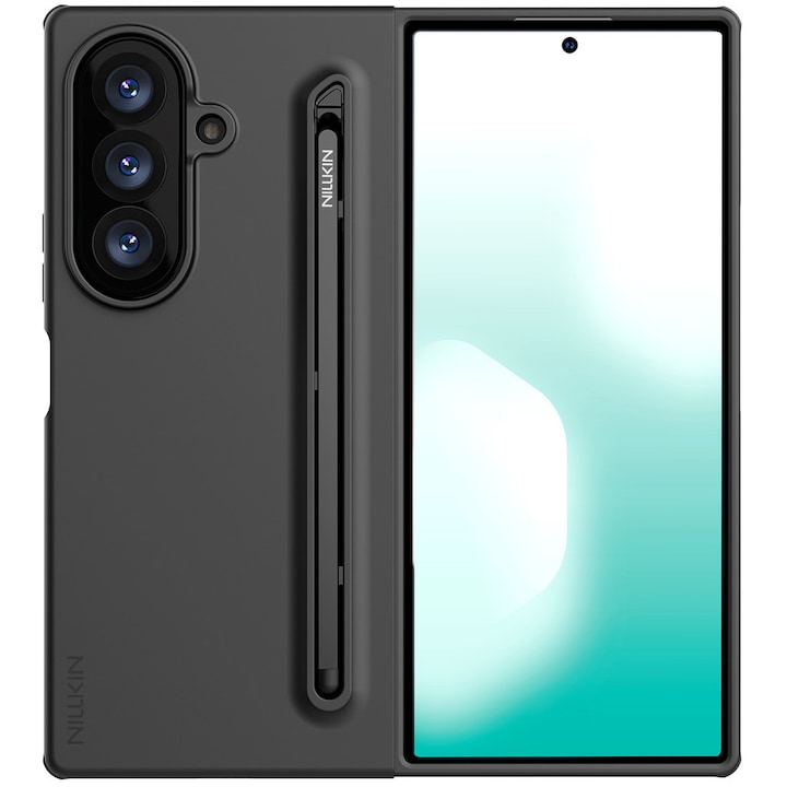 Carcasa Nillkin pentru Samsung Galaxy Z Fold 8 Ultra, silicon lichid, negru, cu stylus