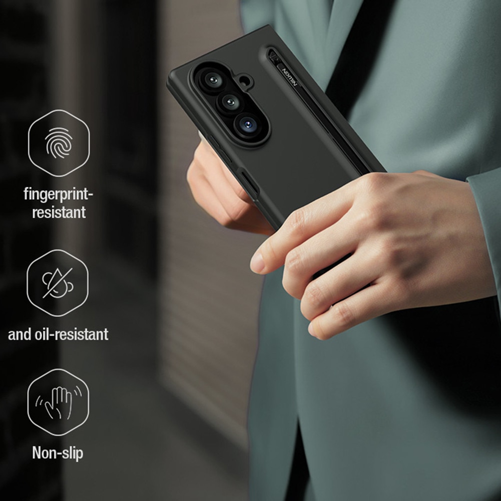 Carcasa Nillkin pentru Samsung Galaxy Z Fold 8 Ultra, silicon lichid, negru, cu stylus