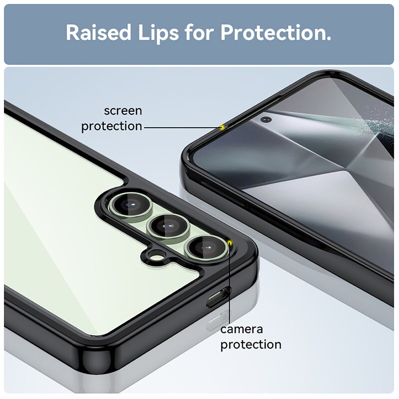 Husa telefon, pentru Samsung Galaxy S24 FE 5G De inalta calitate Hard Backplane Soft Border Pure si Luminos Simtire confortabila, Negru, Transparent