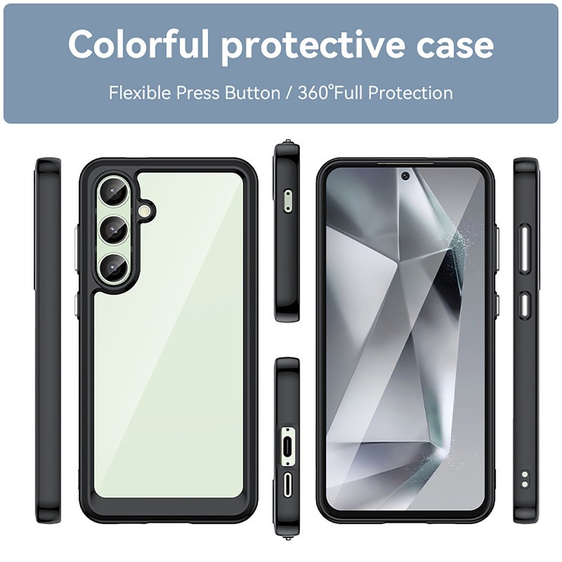 Husa telefon, pentru Samsung Galaxy S24 FE 5G De inalta calitate Hard Backplane Soft Border Pure si Luminos Simtire confortabila, Negru, Transparent