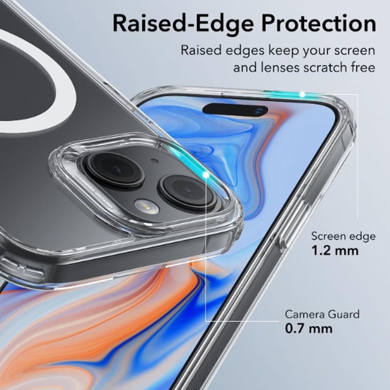 Husa telefon, pentru iPhone 15 Plus 5G Anti-ingalbenire si anti-zgarietura, Alb transparent